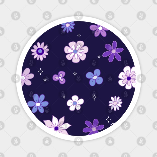 Lilac Woods Floral Pattern Magnet by DajonAcevedo